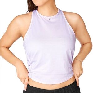 Fabletics Bea Tank Top Criss Cross Straps Open Back Sky Purple Heather Large